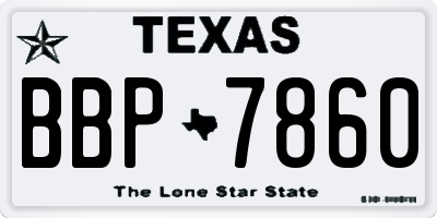 TX license plate BBP7860