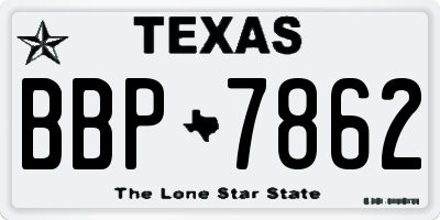 TX license plate BBP7862