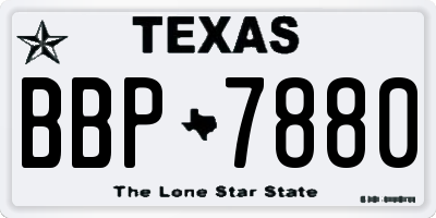 TX license plate BBP7880