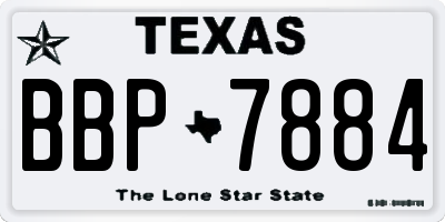 TX license plate BBP7884