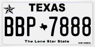 TX license plate BBP7888
