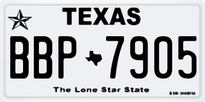 TX license plate BBP7905