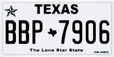 TX license plate BBP7906