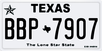 TX license plate BBP7907