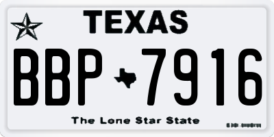 TX license plate BBP7916