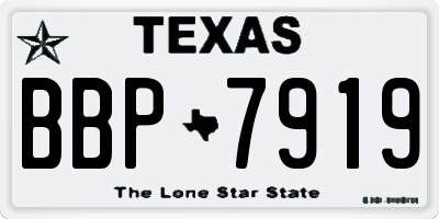 TX license plate BBP7919