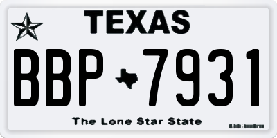 TX license plate BBP7931