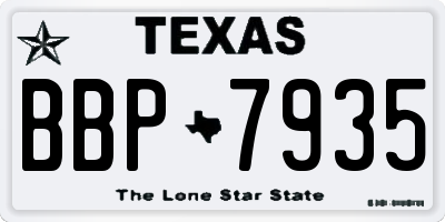 TX license plate BBP7935