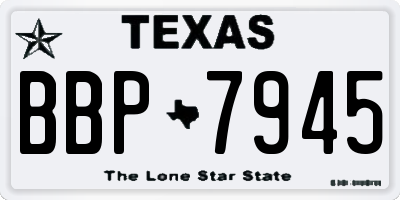 TX license plate BBP7945
