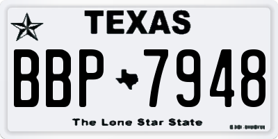TX license plate BBP7948