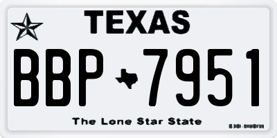 TX license plate BBP7951