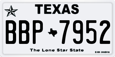 TX license plate BBP7952