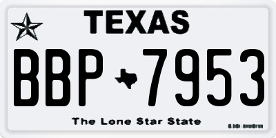 TX license plate BBP7953
