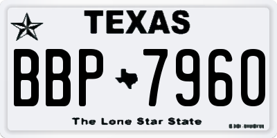 TX license plate BBP7960