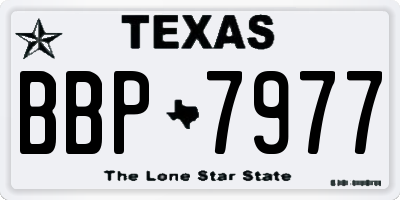 TX license plate BBP7977