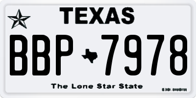 TX license plate BBP7978