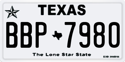 TX license plate BBP7980