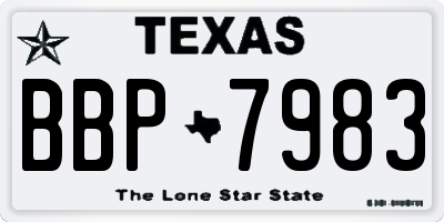 TX license plate BBP7983