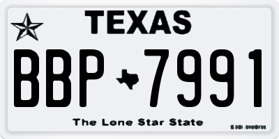 TX license plate BBP7991