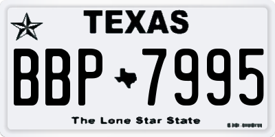 TX license plate BBP7995