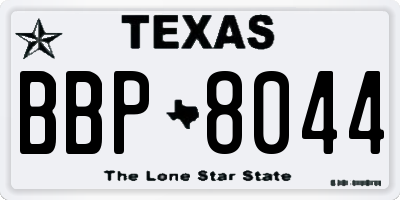 TX license plate BBP8044