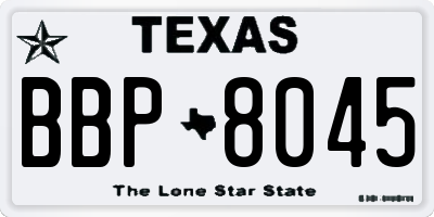 TX license plate BBP8045