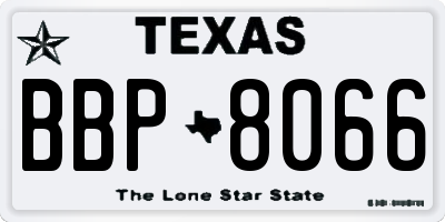 TX license plate BBP8066