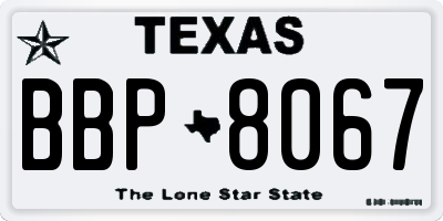 TX license plate BBP8067