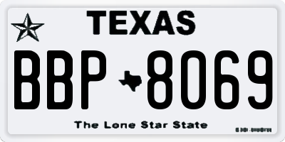 TX license plate BBP8069