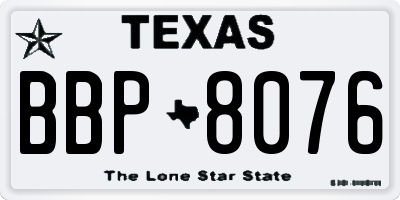 TX license plate BBP8076