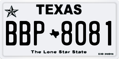 TX license plate BBP8081