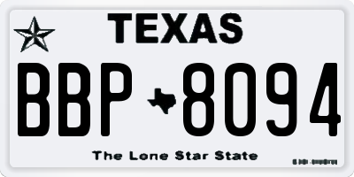 TX license plate BBP8094