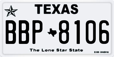 TX license plate BBP8106