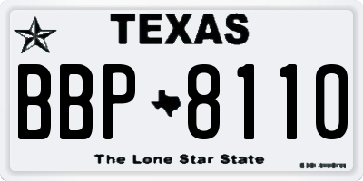 TX license plate BBP8110
