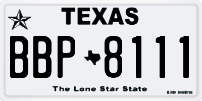 TX license plate BBP8111
