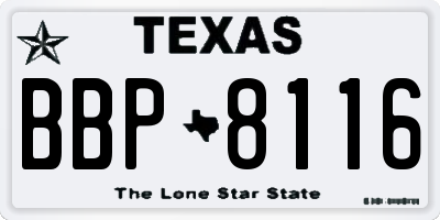 TX license plate BBP8116