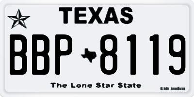 TX license plate BBP8119