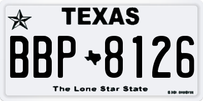 TX license plate BBP8126