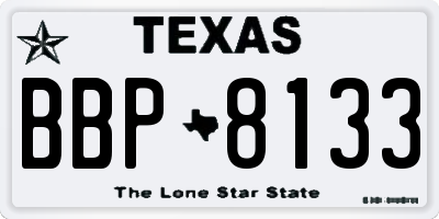 TX license plate BBP8133