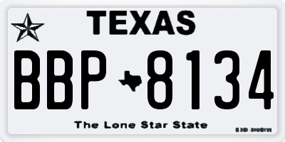 TX license plate BBP8134