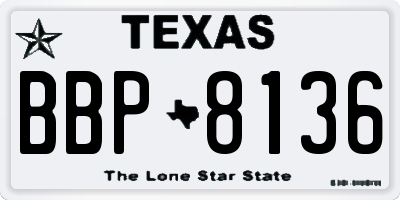 TX license plate BBP8136