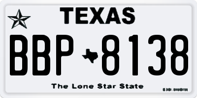 TX license plate BBP8138