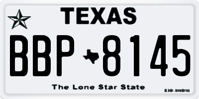 TX license plate BBP8145