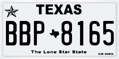 TX license plate BBP8165