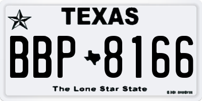 TX license plate BBP8166