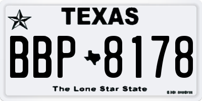 TX license plate BBP8178