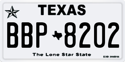 TX license plate BBP8202