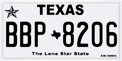 TX license plate BBP8206