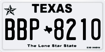 TX license plate BBP8210