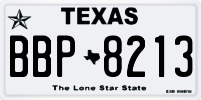 TX license plate BBP8213